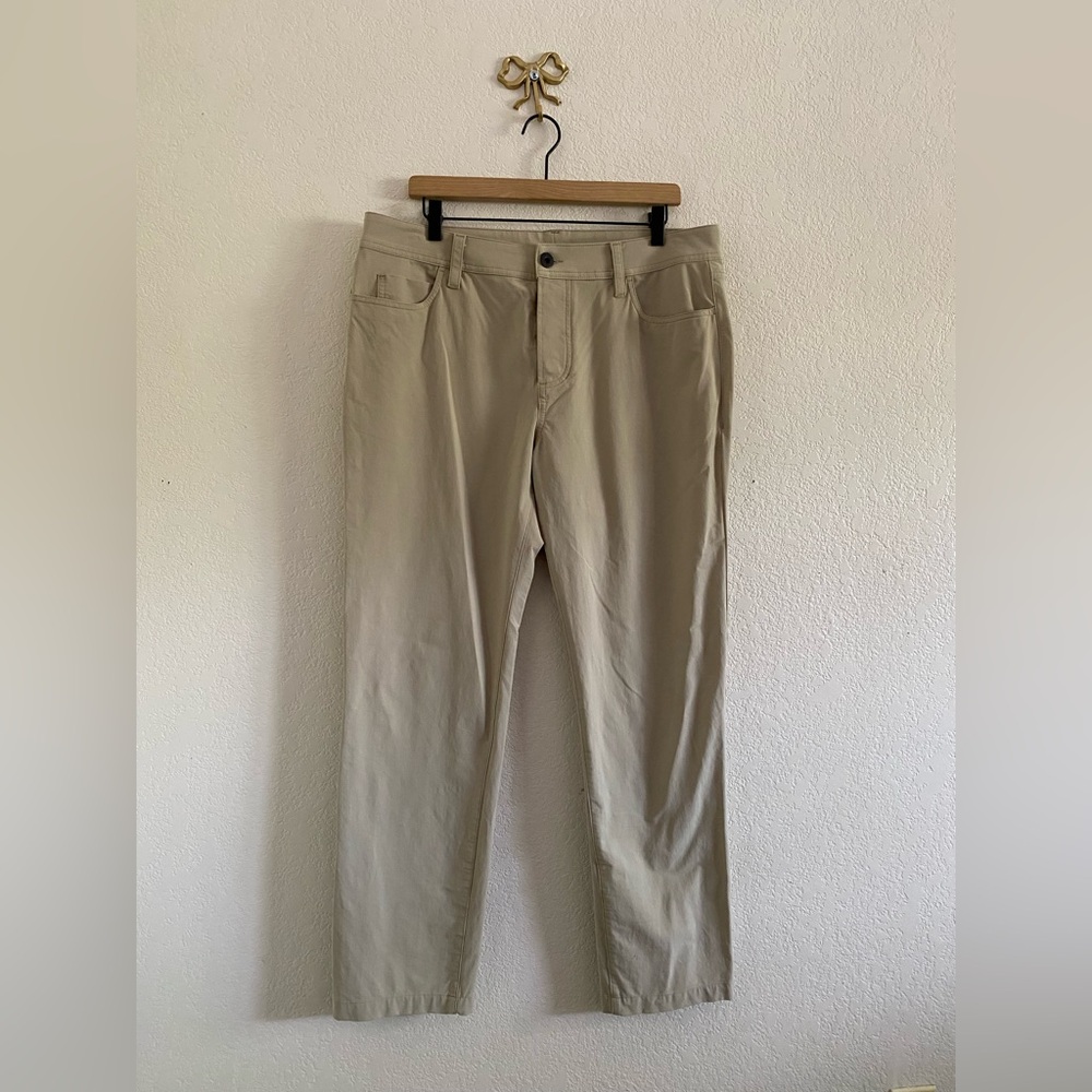 James Perse 5-Pocket Performance Cotton Size 34 Cotton Blend Beige